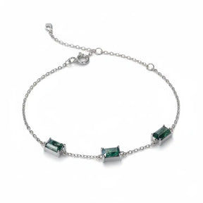 Pulseira Feminina de Prata Esmeralda